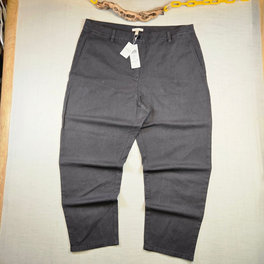 NWT $178 Eileen Fisher High Waisted Tapered Ankle Pants 18P Womens Graphite Gray